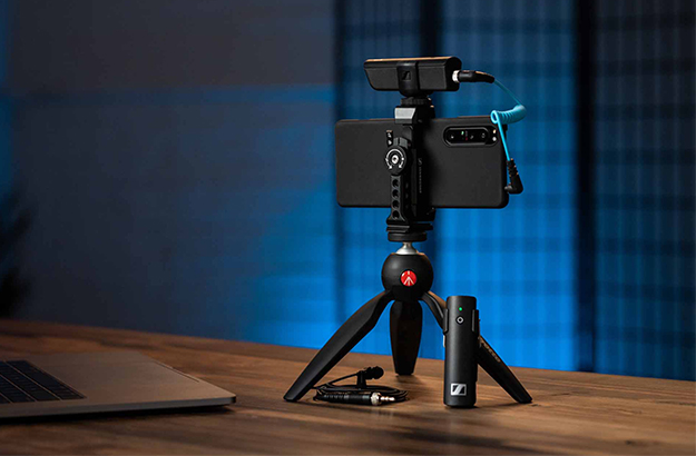 ゼンハイザー、スマートフォン用マイク・クランプ・三脚セット「Mobile
