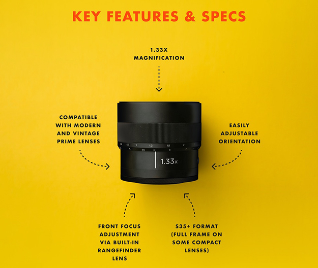 Moment、アダプター型アナモフィックレンズ「Moment 1.33x Anamorphic